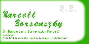 marcell borsenszky business card